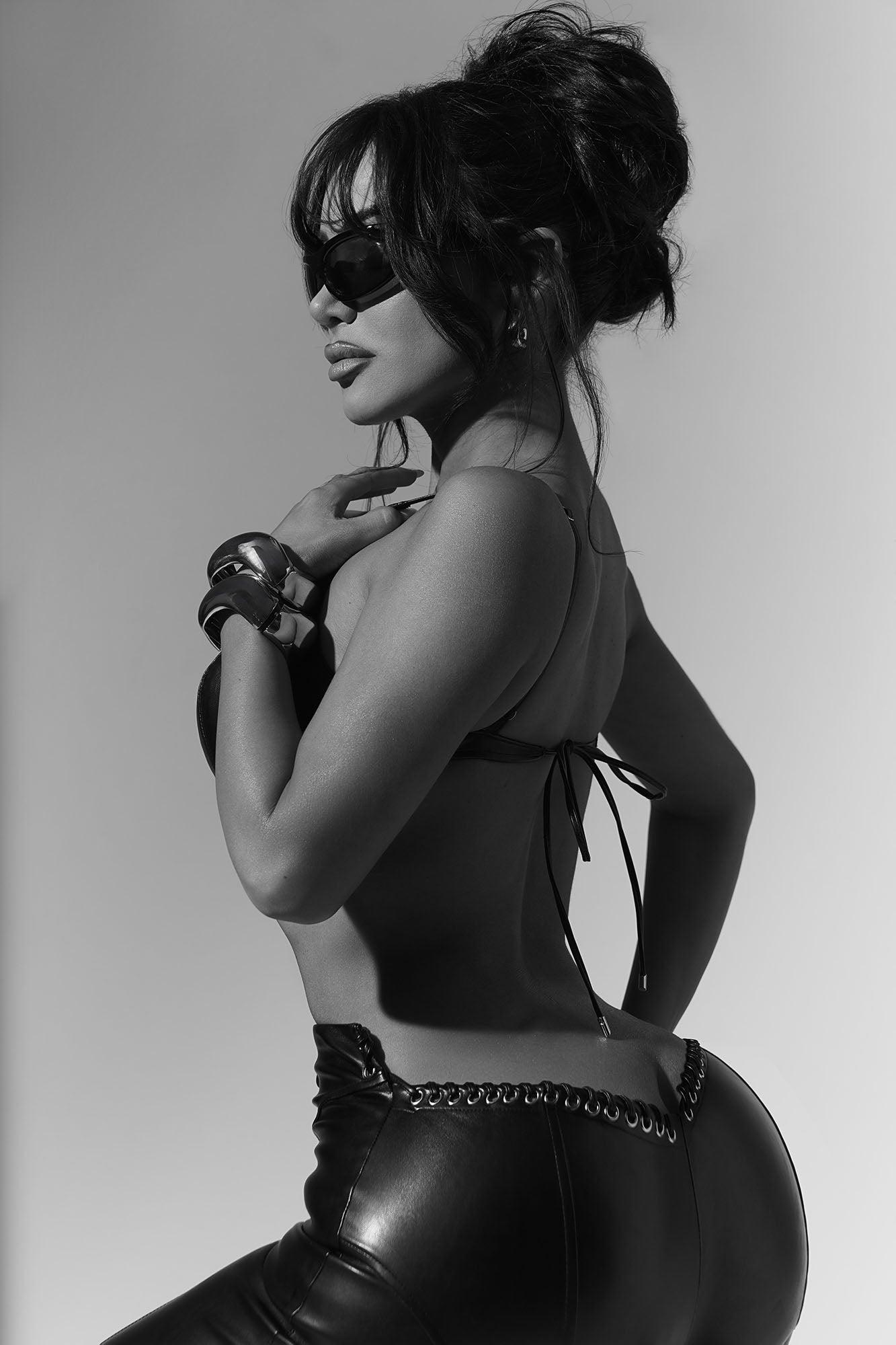 Vivienne Faux Leather Lace Up Pant - Black Product Image