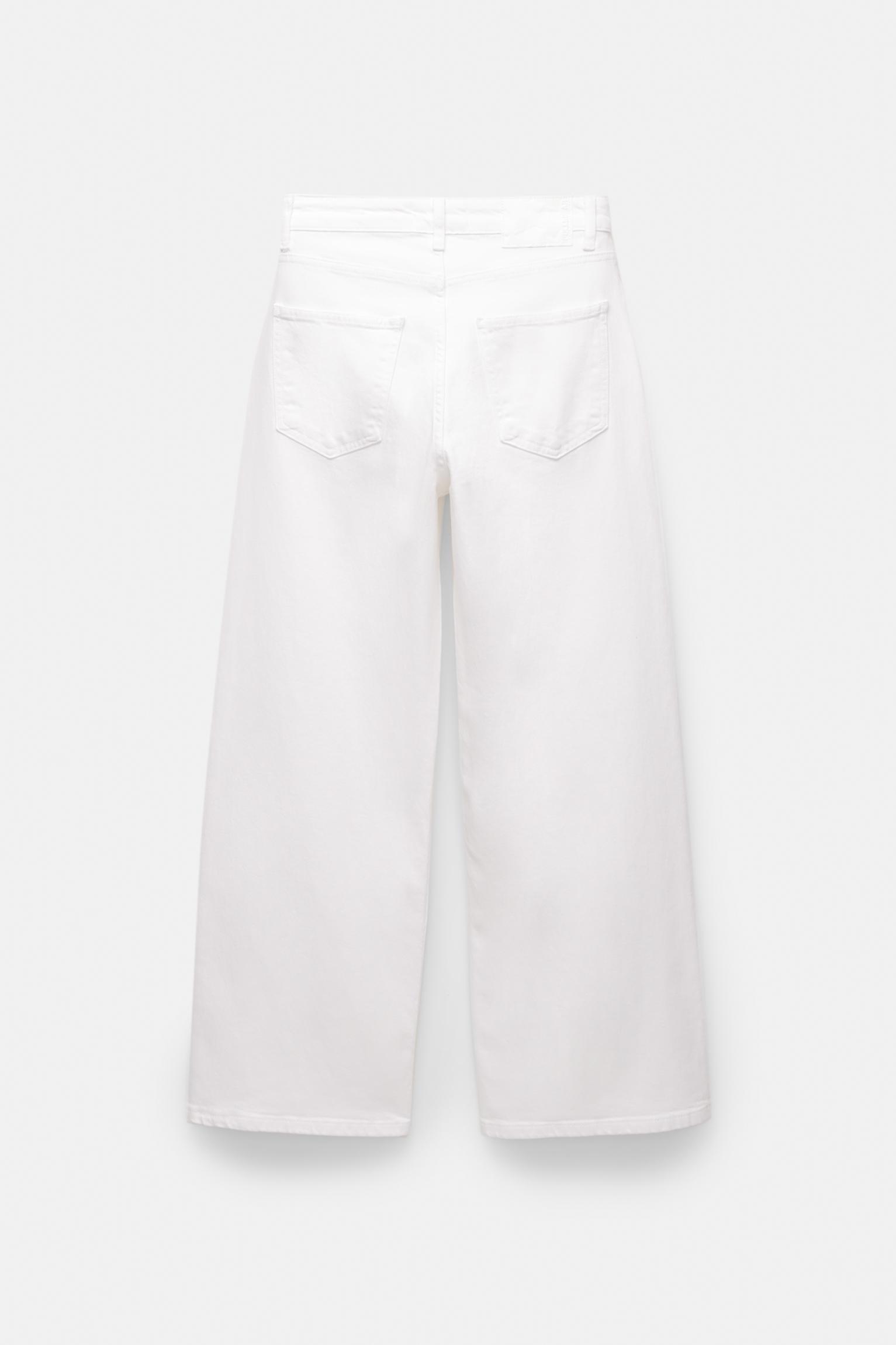 White mid-rise baggy jeans Product Image