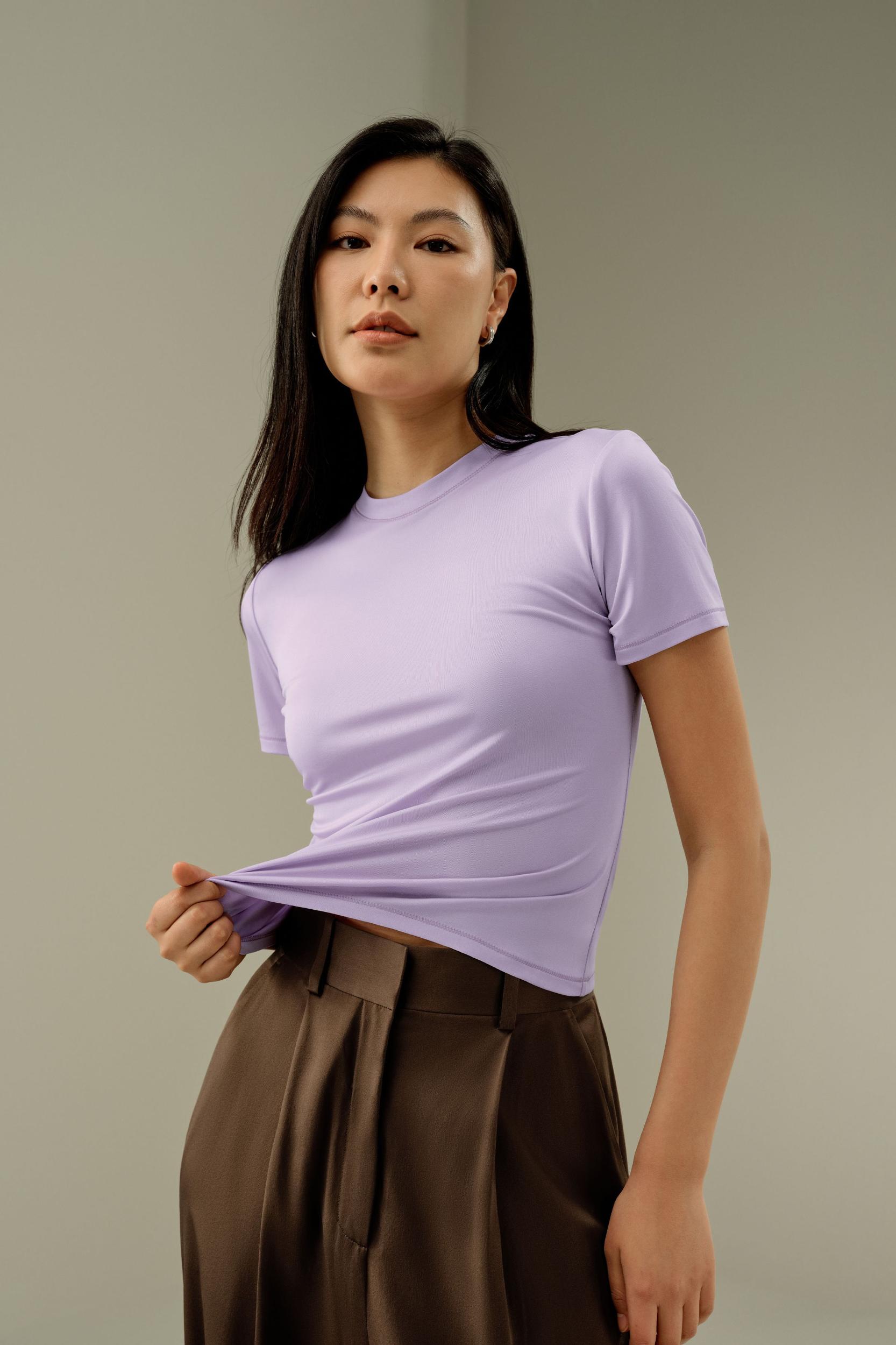 Slim Fitted Silk Jersey Tee Product Image