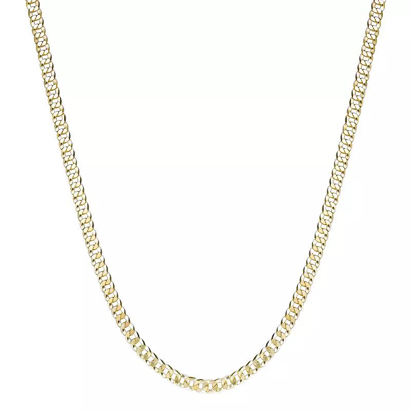 LYNX Men's 14k Gold Plated Flat Cuban Chain Necklace, Size: 20", Gold Tone Product Image