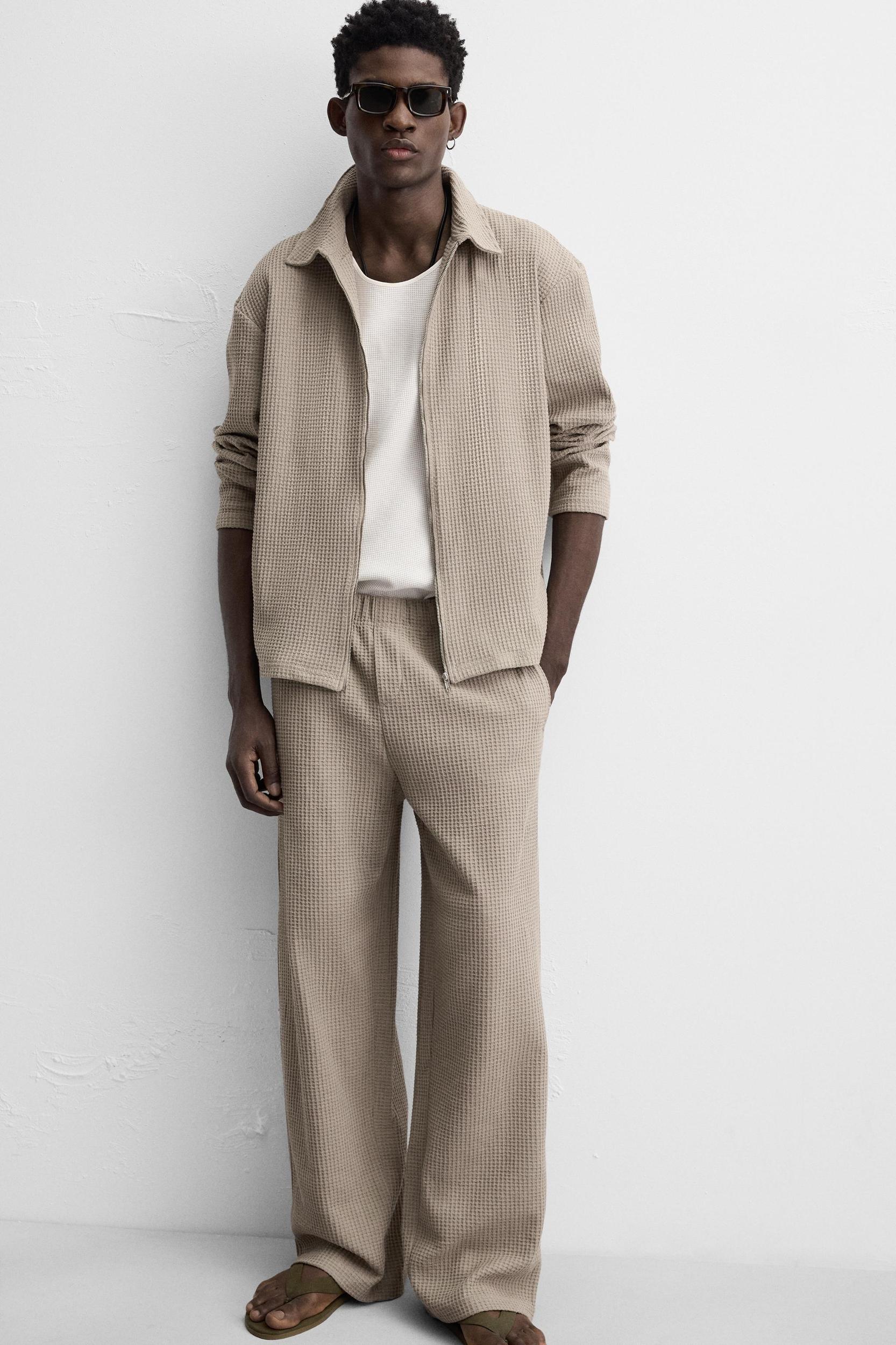 TEXTURED RELAXED FIT PANTS Product Image