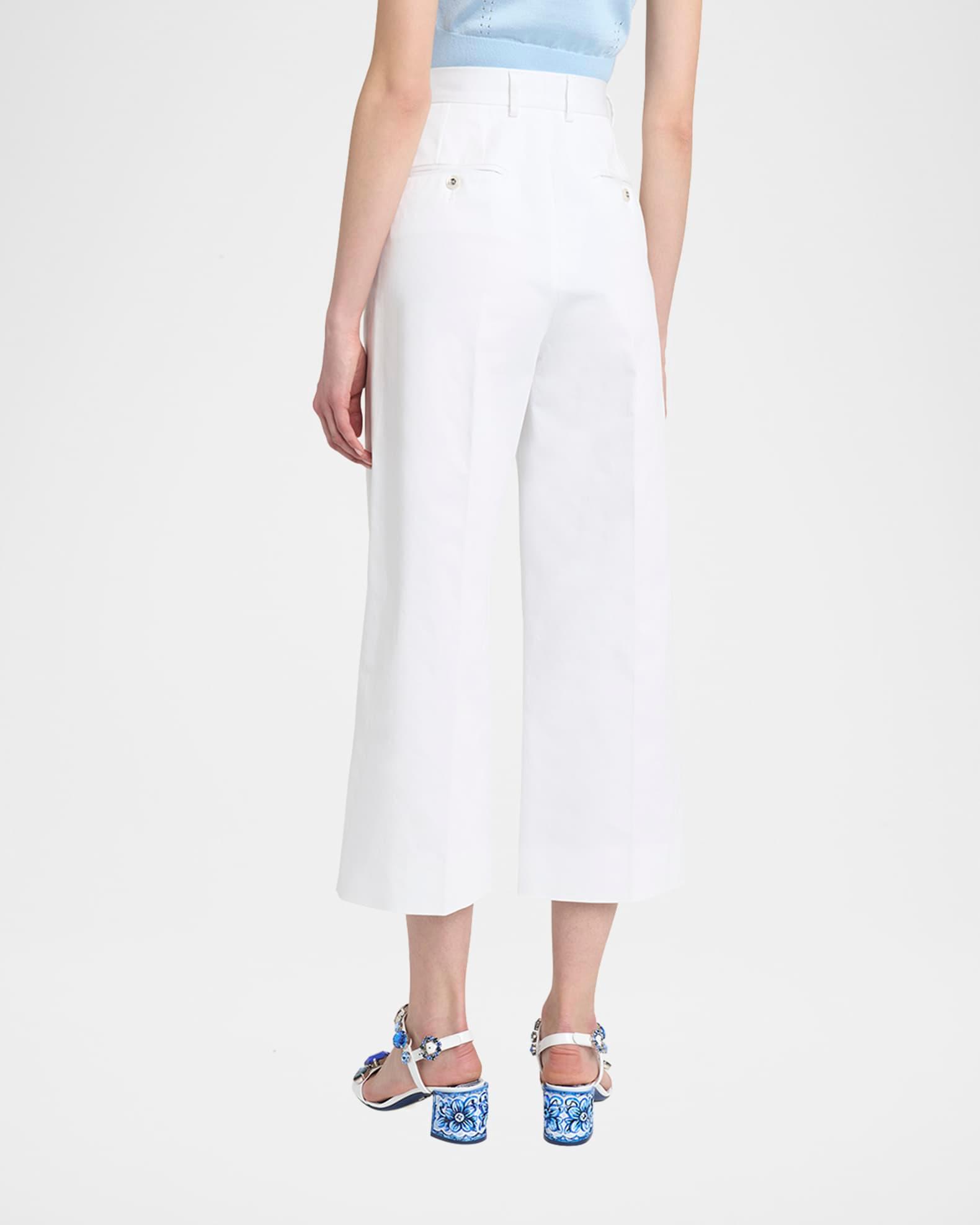 High-Rise Cotton Gabardine Wide-Leg Crop Pants Product Image