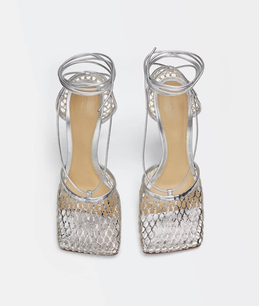 Women's Stretch Lace-Up Sandal in Silver Product Image
