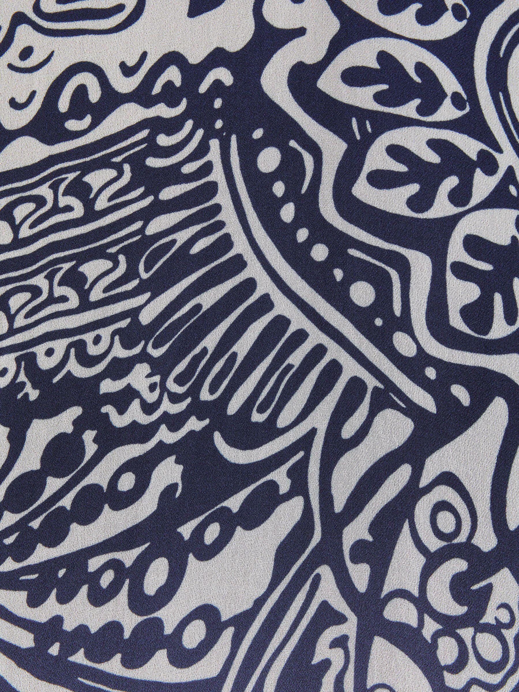 Printed Strappy Resort Midi Dress in Navy Product Image