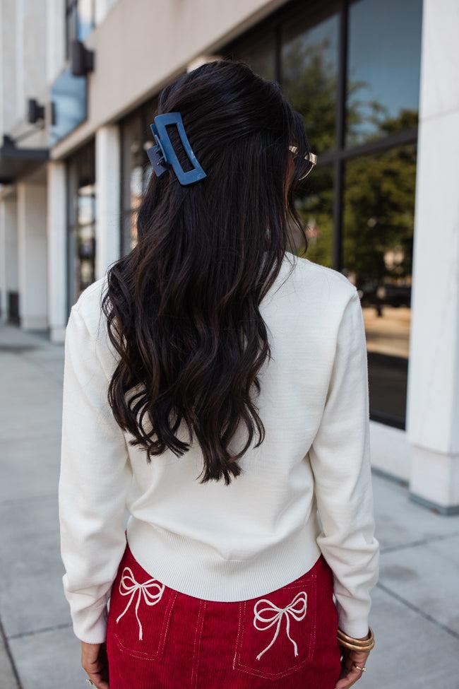 Let's Be Honest Ivory V-Neck Sweater FINAL SALE Product Image