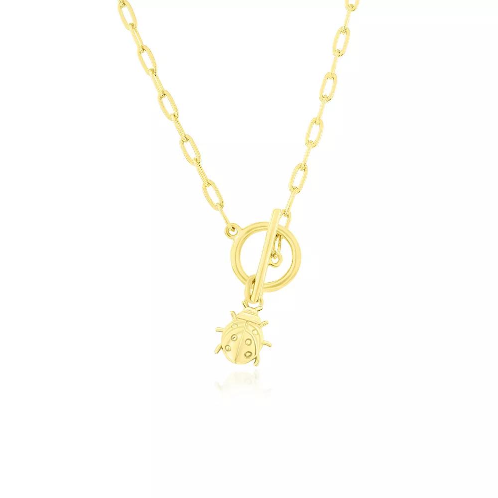 Argento Bella Ladybug Charm Paper Clip Chain Toggle Necklace, Women's, Size: 16-18" ADJ, Gold Tone Product Image