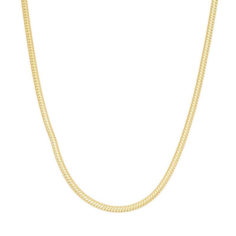 Jordan Blue Women's 14k Gold Over Silver Snake Chain Necklace, Size: 20", Gold Tone Product Image