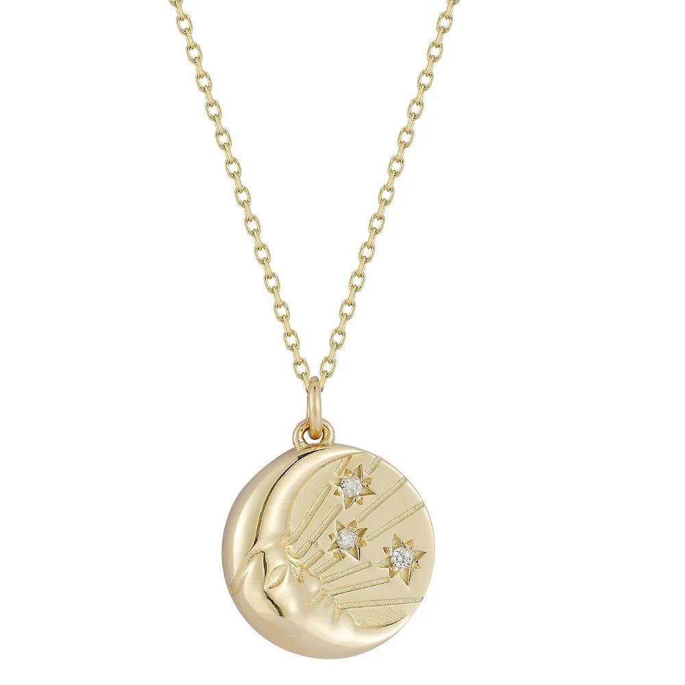 LUMINOR GOLD 14k Gold Celestial Diamond Accent Necklace, Women's, Size: 17" Product Image