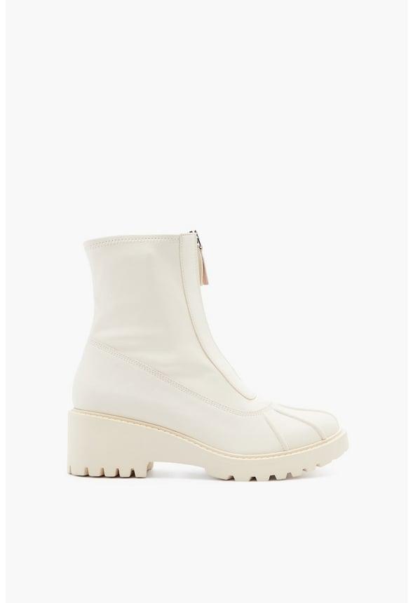 JustFab Margaux Platform Loafer Pump Womens Black/ White Size 8.5 Product Image