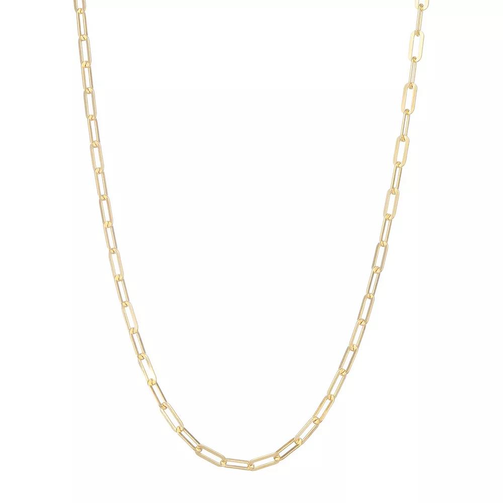 Giorgio di Vicenza Sterling Silver Flat Paper Clip Chain Necklace, Women's, Size: 22", Gold Tone Product Image
