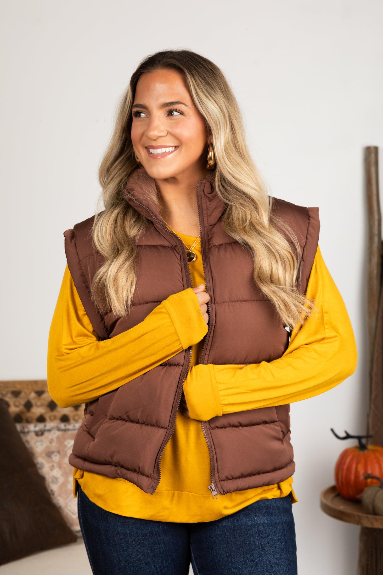 High Neck Casual Comfy Puffer Vest Product Image