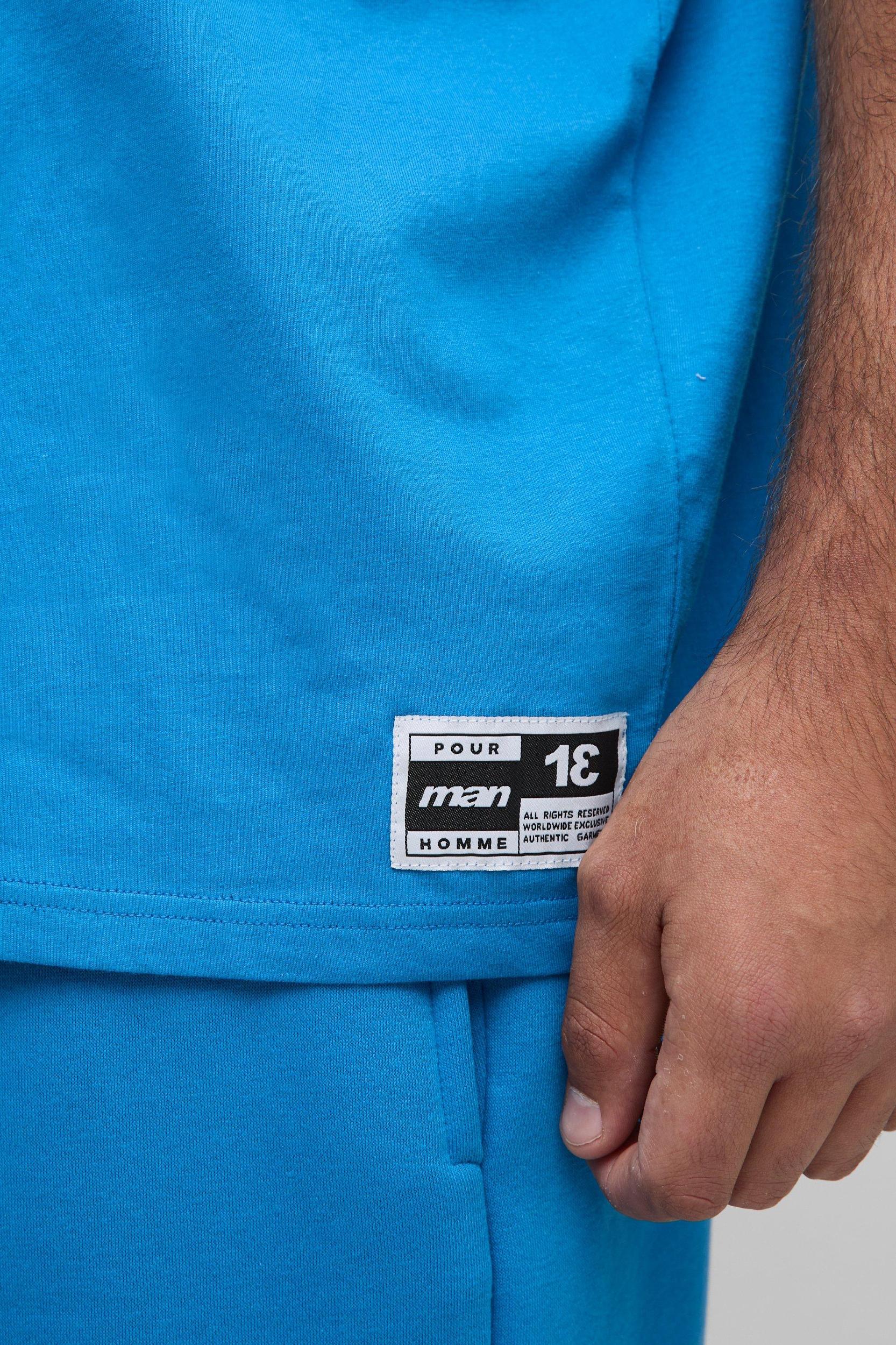 Plus Oversized Pour Homme Print T-Shirt & Short Set | boohooMAN USA Product Image