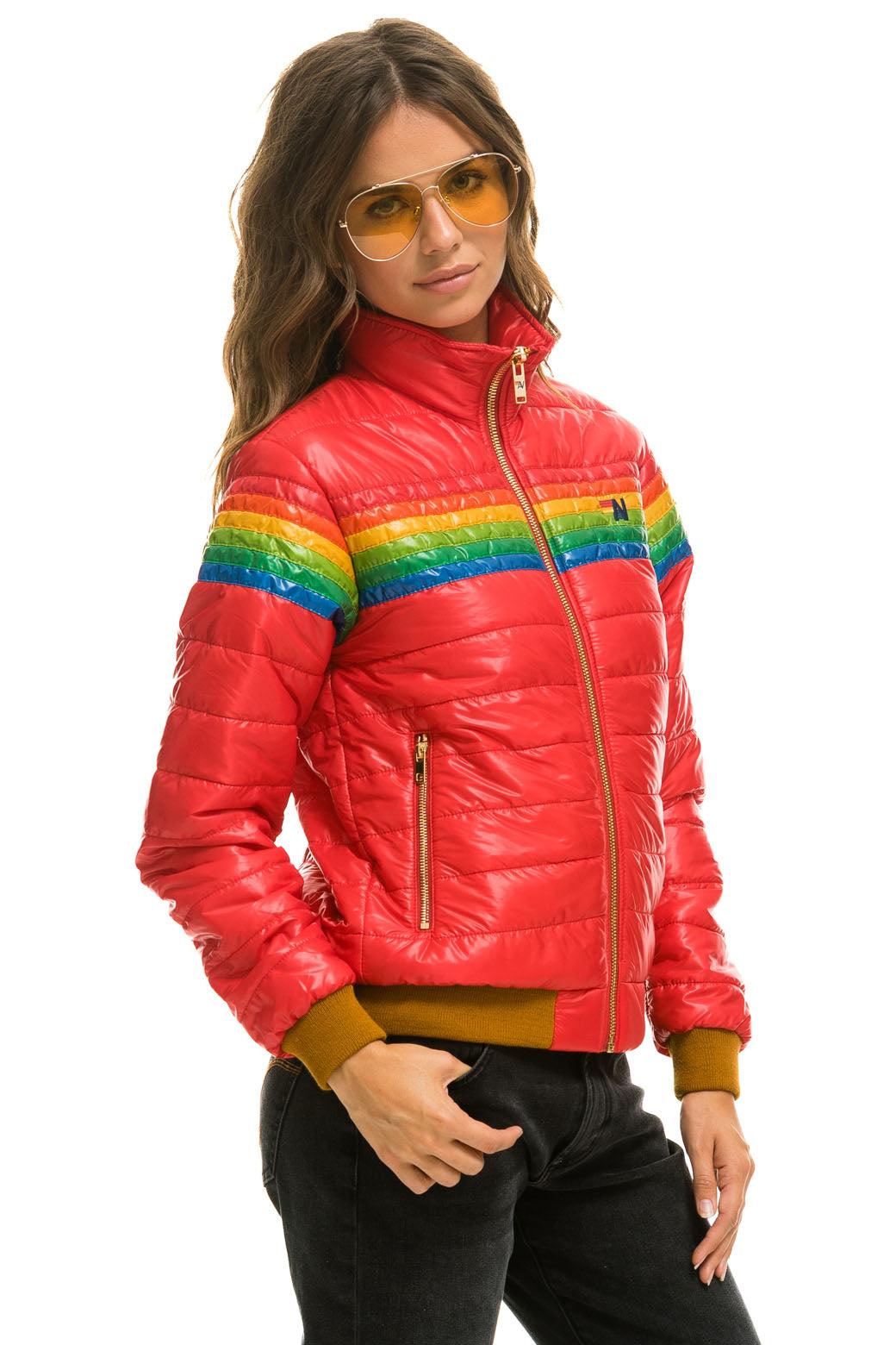 6 STRIPE JACKET -  GLOSSY CHERRY Female Product Image