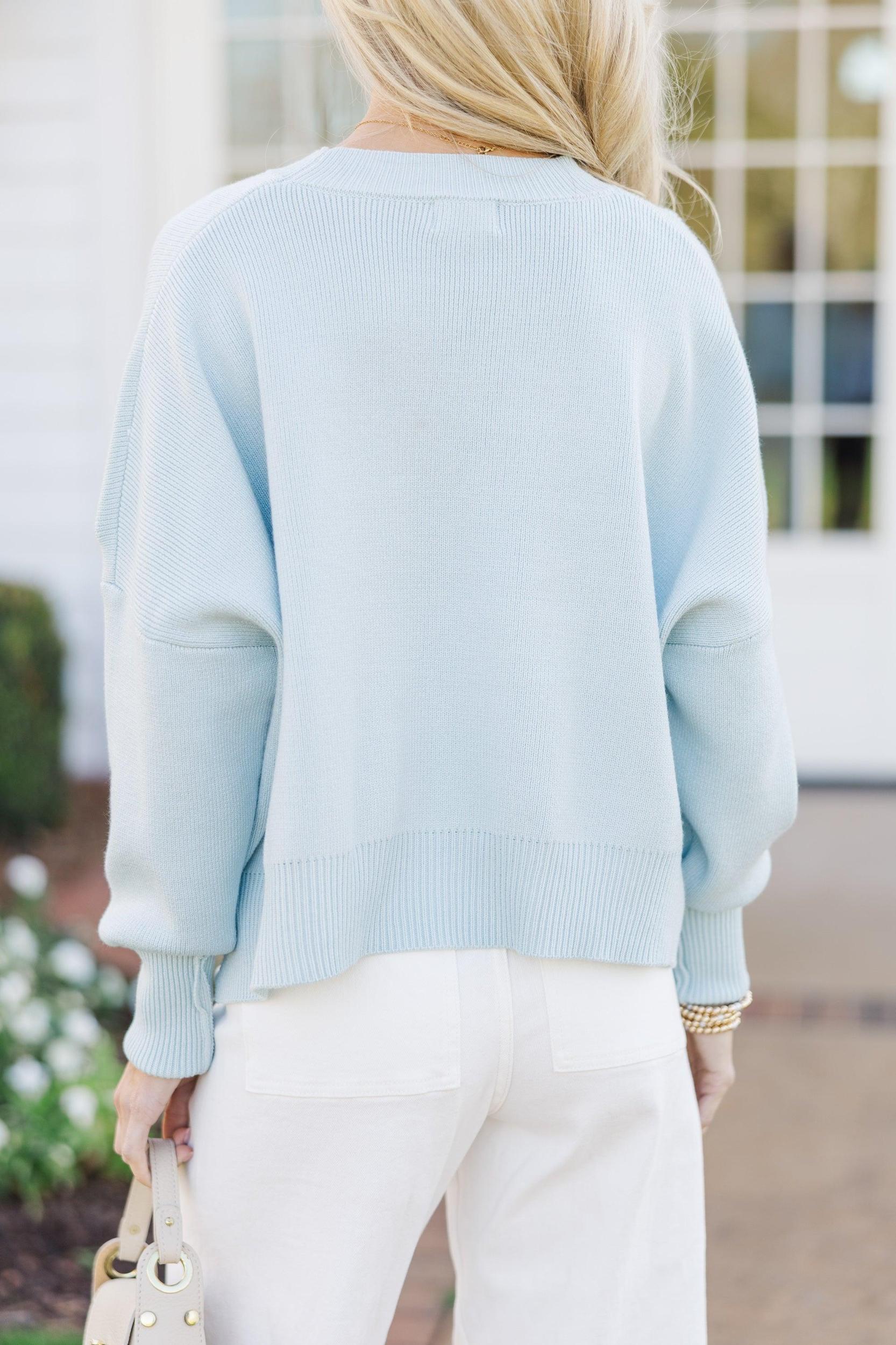 Perfectly You Light Blue Cropped Sweater Female Product Image