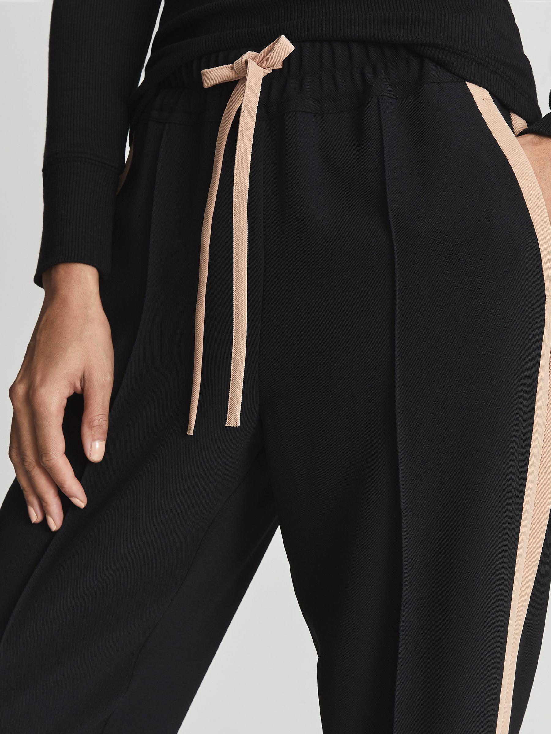 Tapered Side Stripe Trousers in Black Product Image