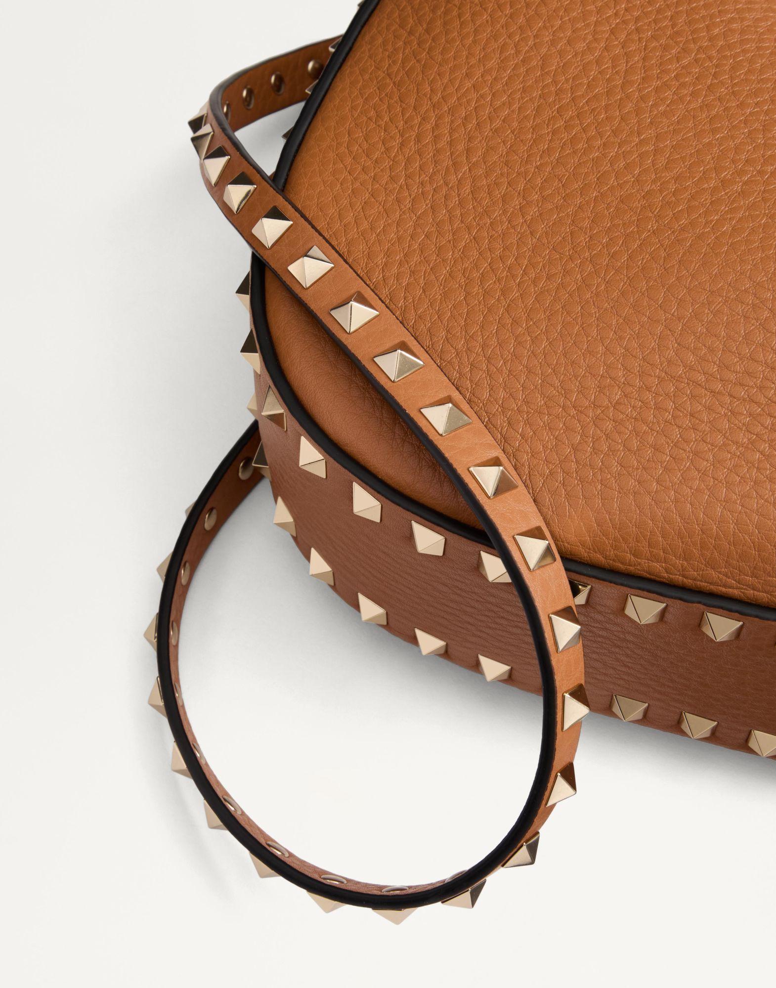 Valentino Garavani Rockstud Hobo Bag In Grainy Calfskin Product Image
