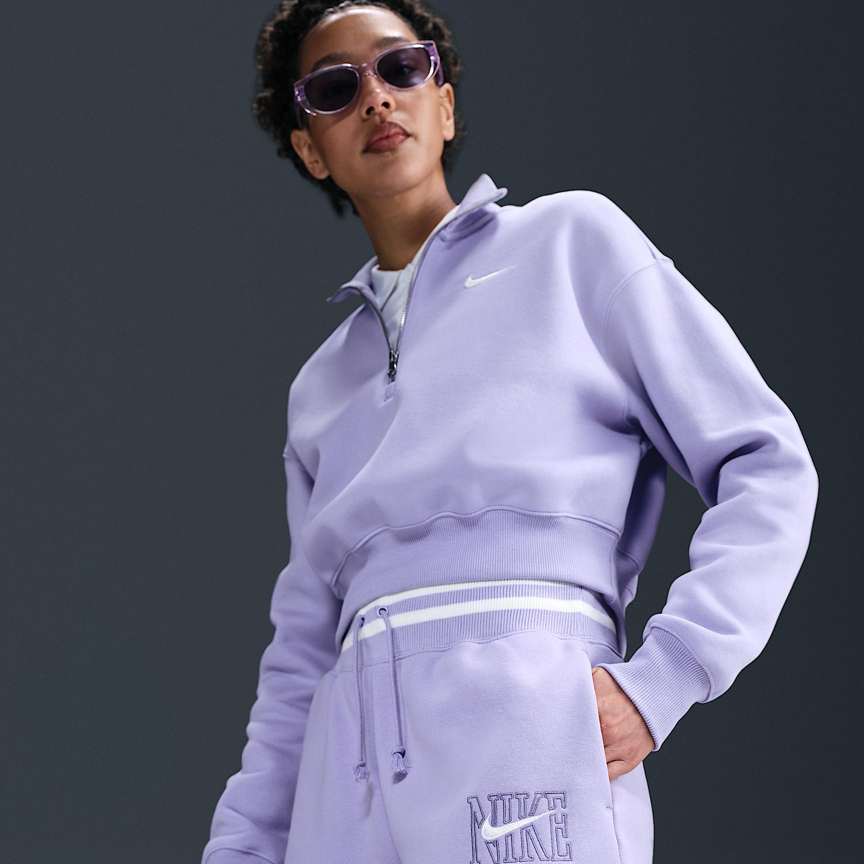 Womens Nike Sportswear Phoenix Fleece High-Waisted Loose Graphic Shorts | HJ1288-533 Product Image