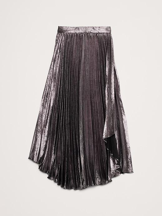 Pleated Asymmetrical Midi Skirt Product Image