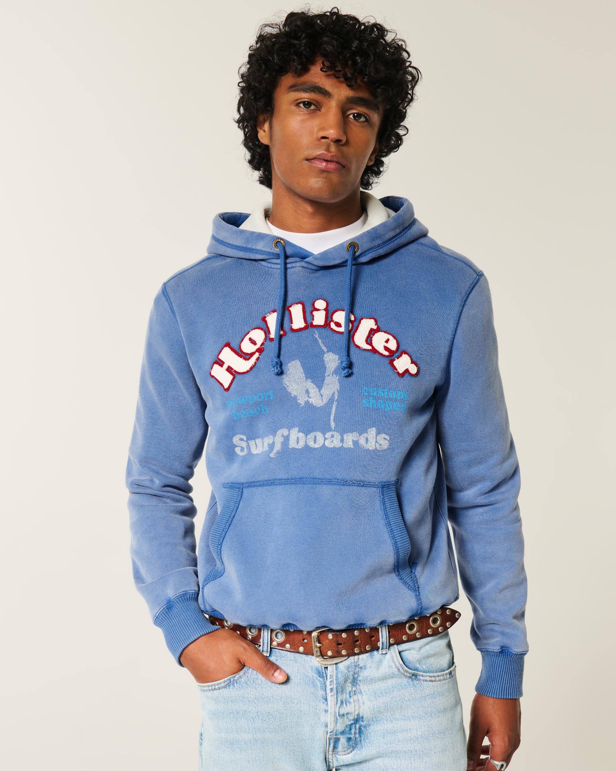 Waffle-Lined Hollister Surfboards Graphic Hoodie Product Image