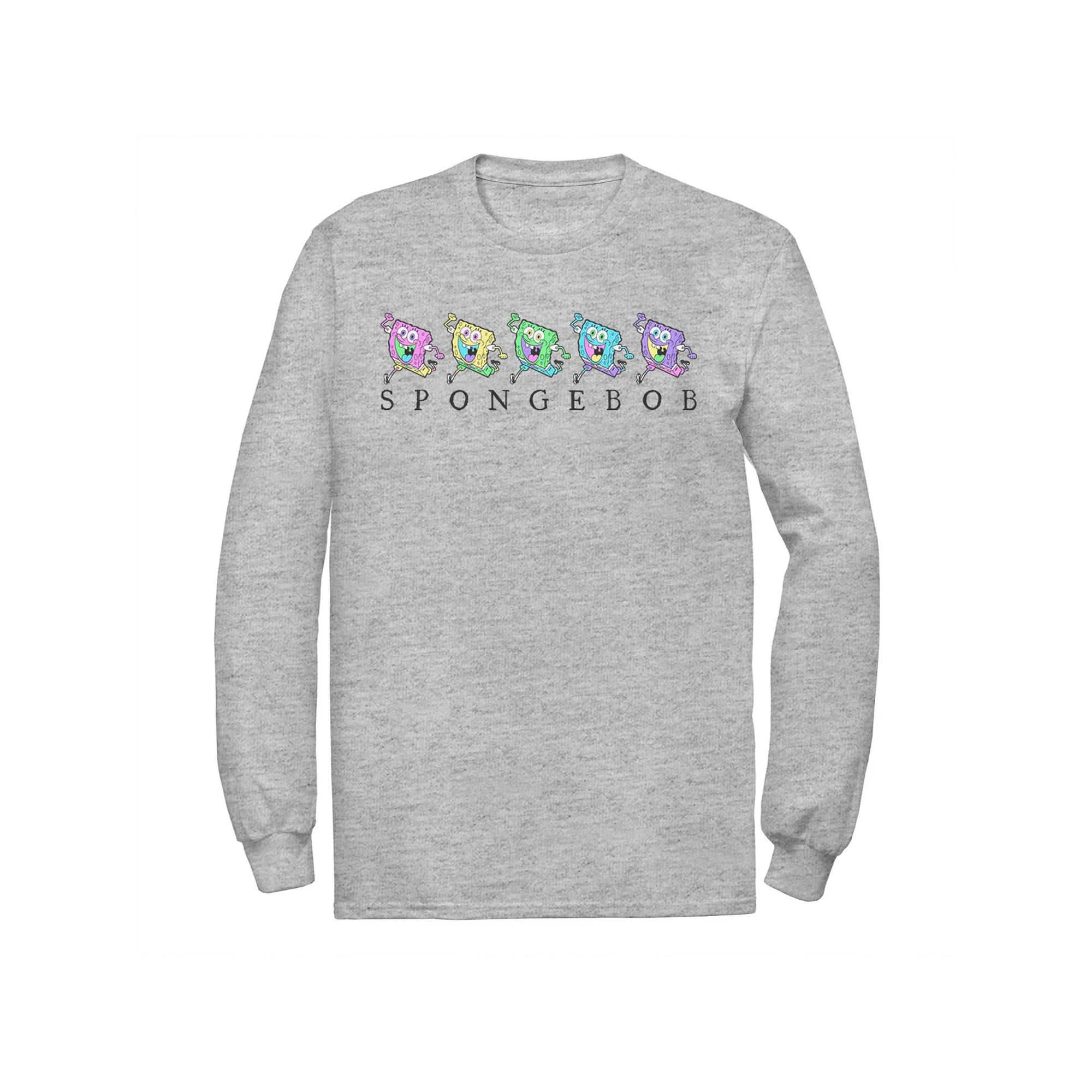 Men's SpongeBob Color Neon Line Up Tee, Size: XXL, Athletic Grey Product Image