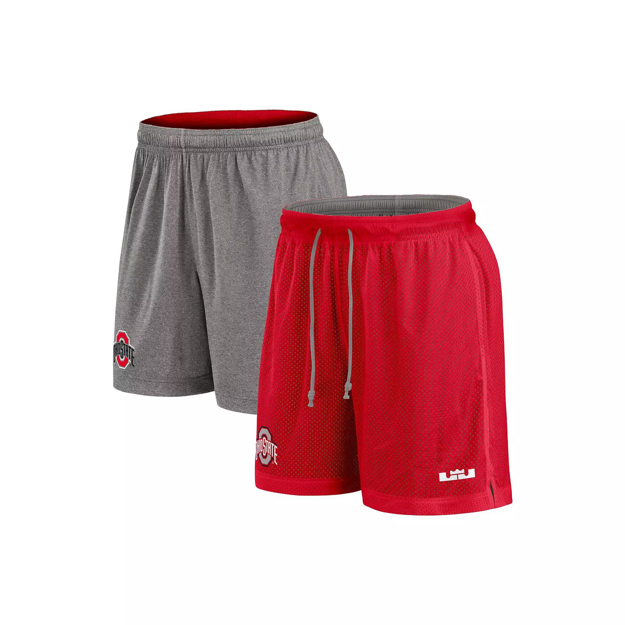 Men's Nike Scarlet/Heather Gray Ohio State Buckeyes Player Reversible Shorts,  Product Image
