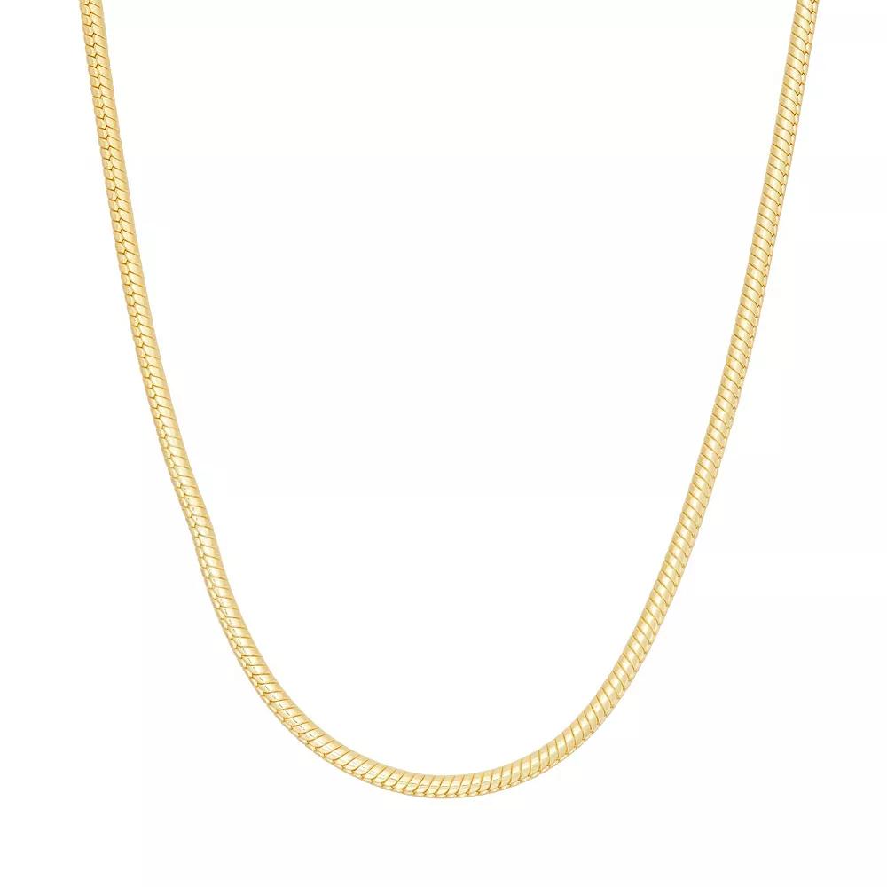 Jordan Blue Women's 14k Gold Over Silver Snake Chain Necklace, Size: 20", Gold Tone Product Image