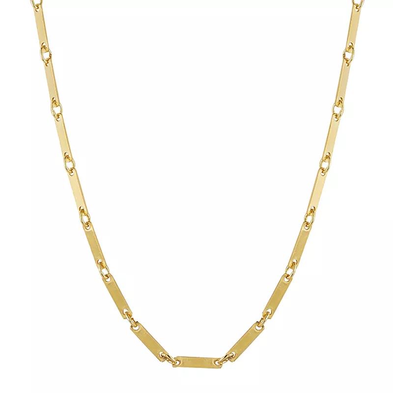 Sunkissed Sterling Bar Chain Necklace, Womens Gold Tone Product Image