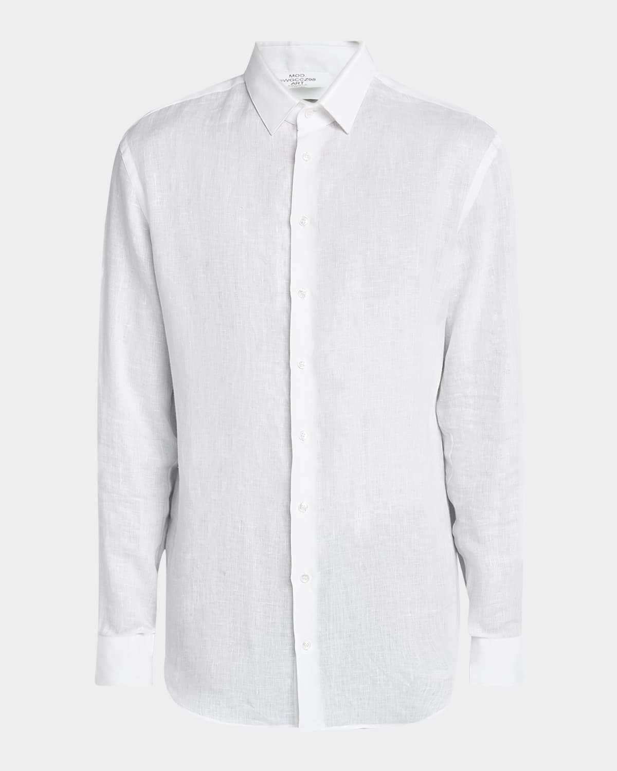 Mens Classic Solid Linen Sport Shirt Product Image