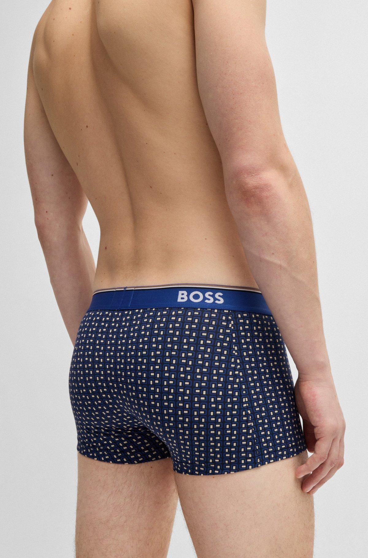Three-pack of stretch-cotton trunks with logo waistband Product Image