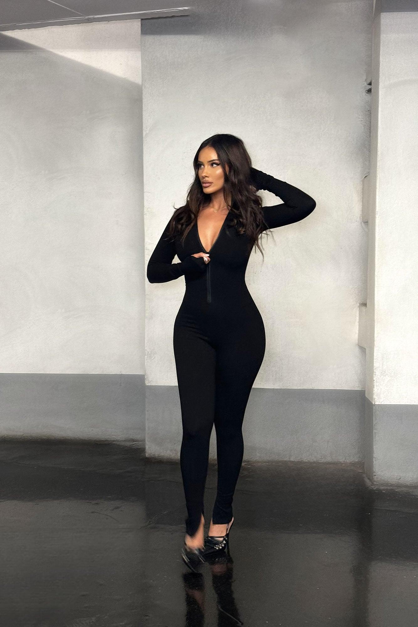 Juliet Snatched Jumpsuit - Black Product Image