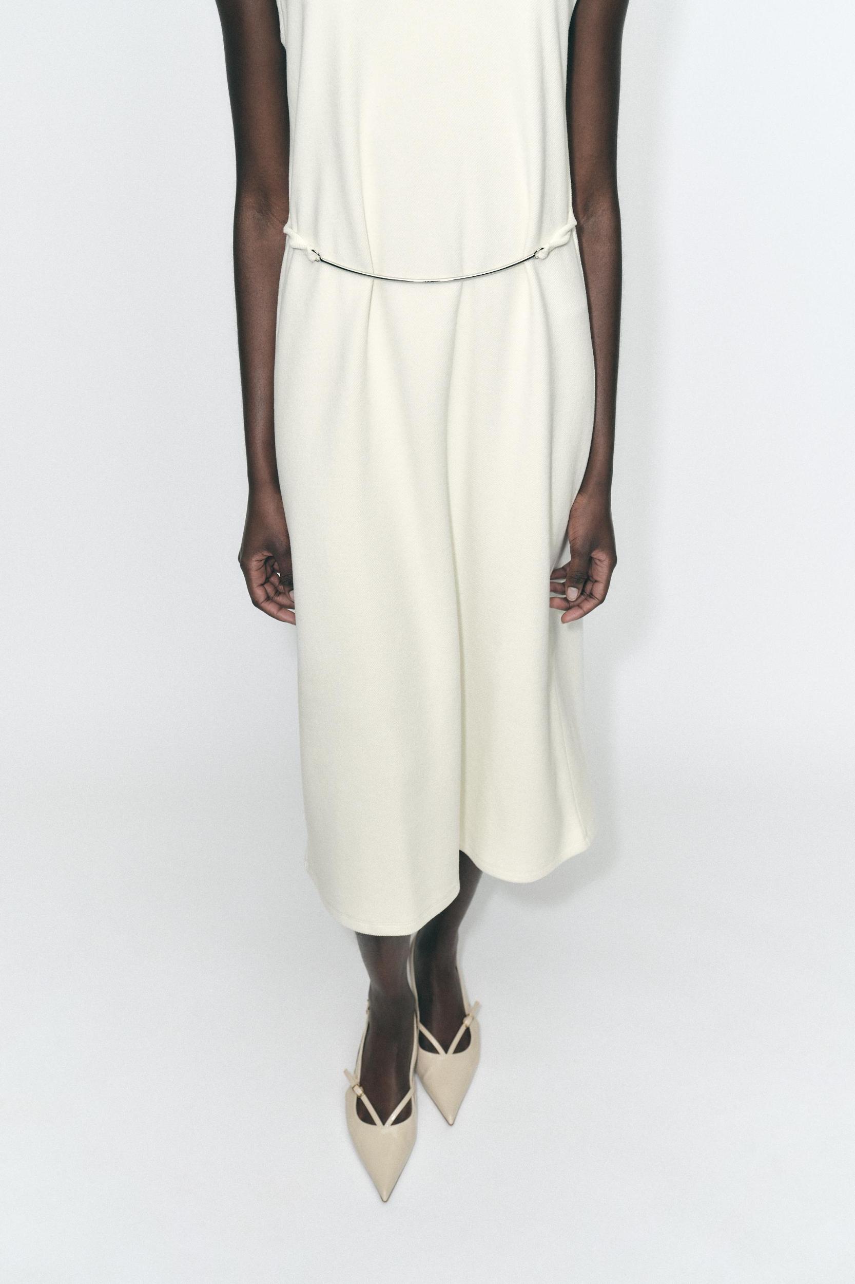 BELTED MIDI DRESS Product Image