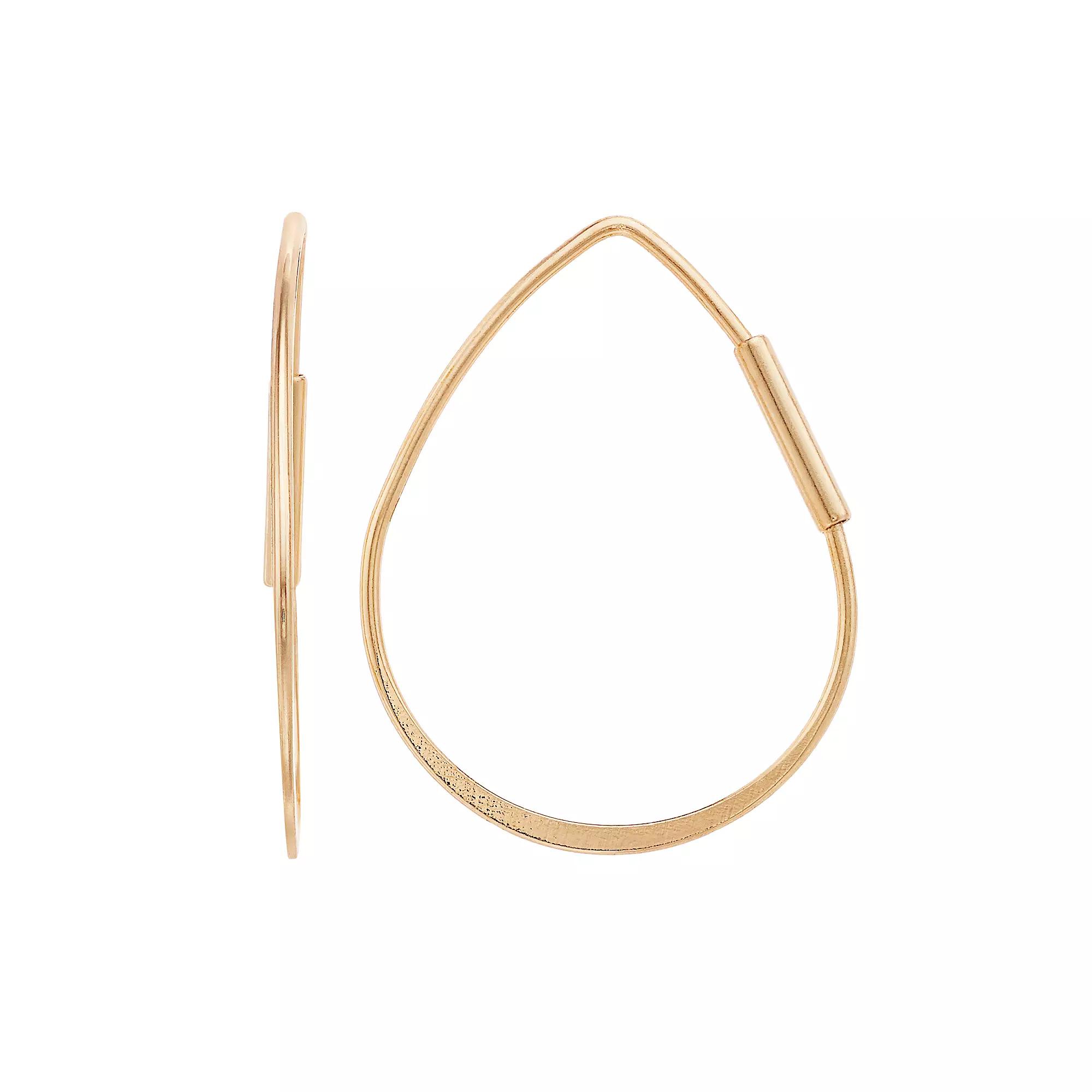 LC Lauren Conrad Gold Tone Nickel Free Teardrop Earrings, Women's Product Image