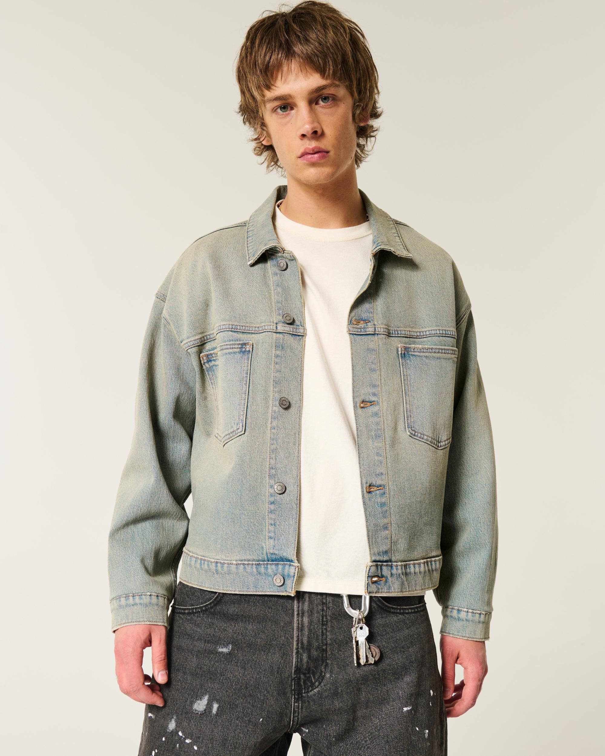 Washed Black Denim Trucker Jacket Product Image