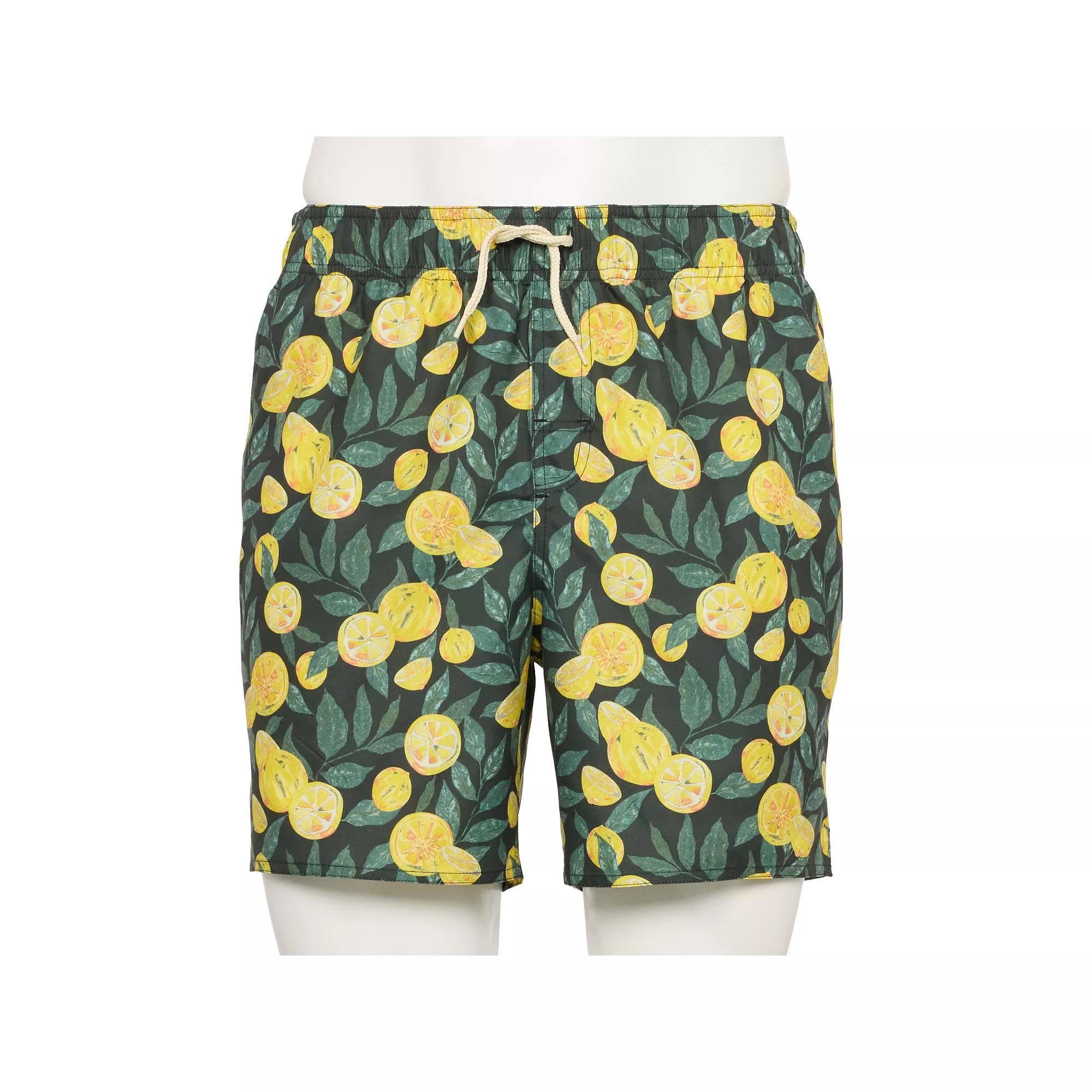 Men's Laguna Swim 6" Swim Trunks, Size: Small, Black Citrus Floral Product Image