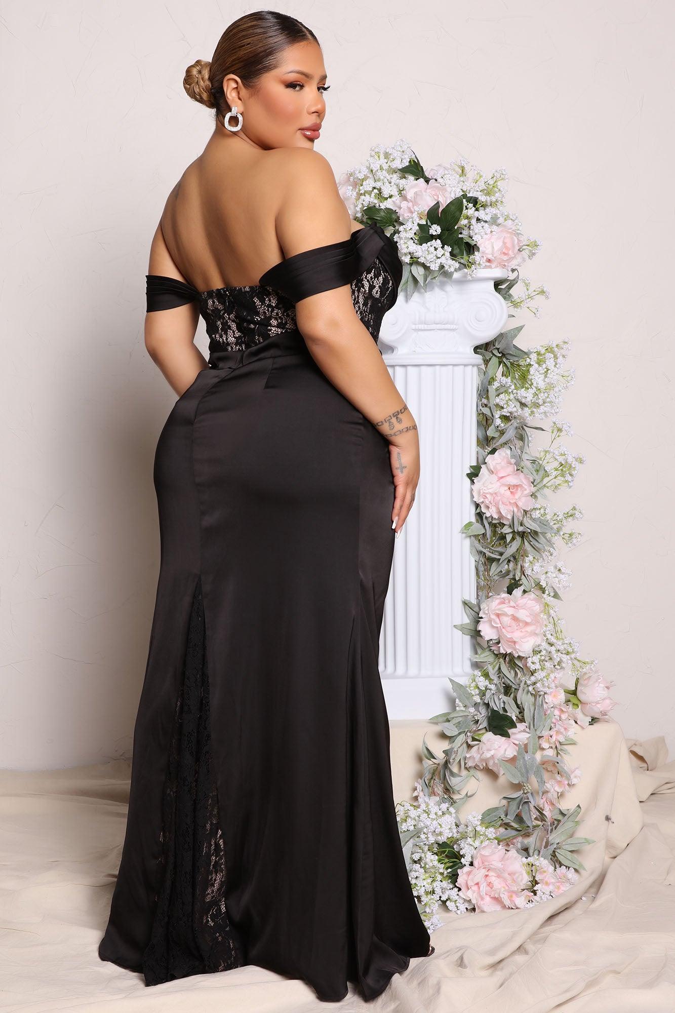 Down The Aisle Satin Maxi Dress - Black Product Image