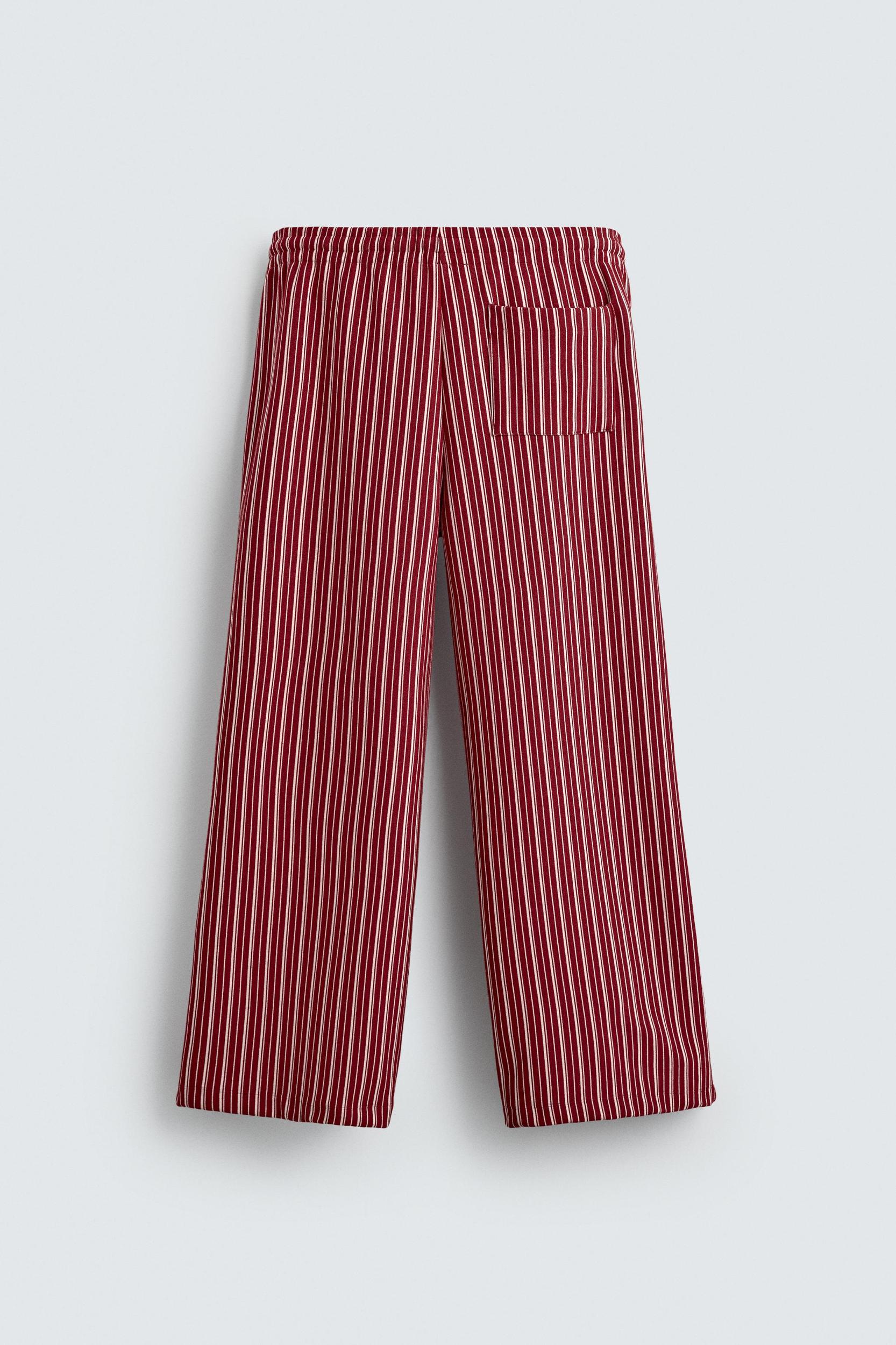 STRIPED RELAXED FIT PANTS Product Image