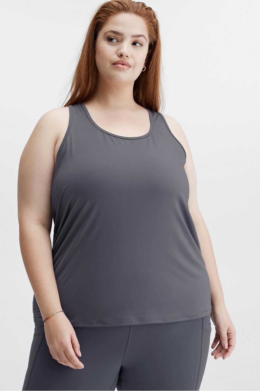 Fabletics Phoenix Lite Racerback Tank Womens Pewter Size S Product Image