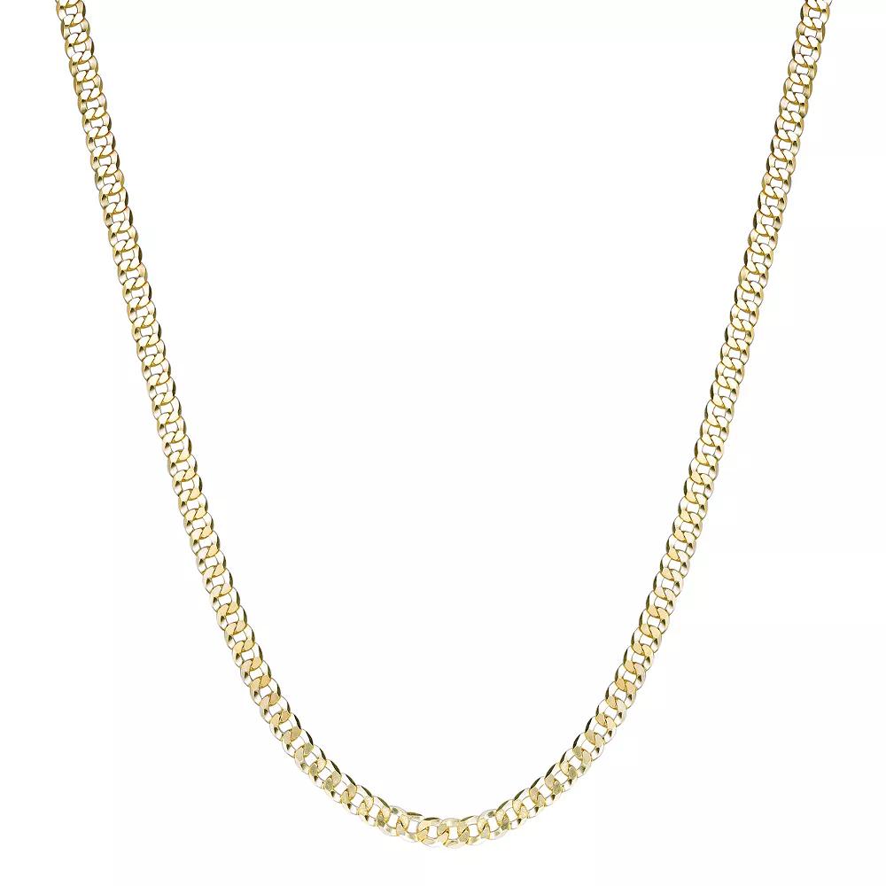 LYNX Men's 14k Gold Plated Flat Cuban Chain Necklace, Size: 20", Gold Tone Product Image