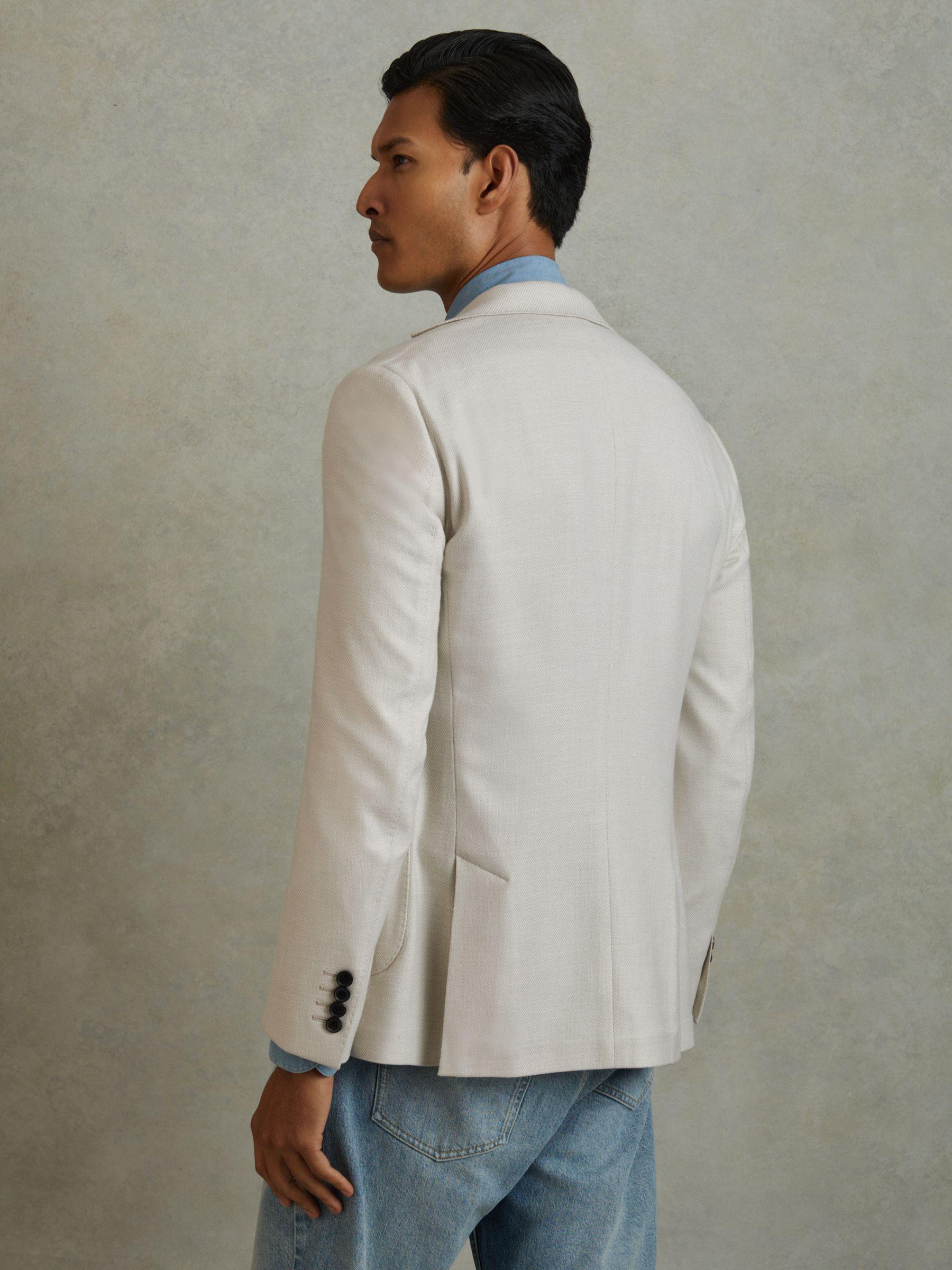 Single Breasted Blazer With Cotton in Stone Product Image