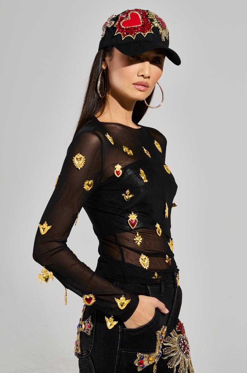 GILDED MESH TOP Product Image