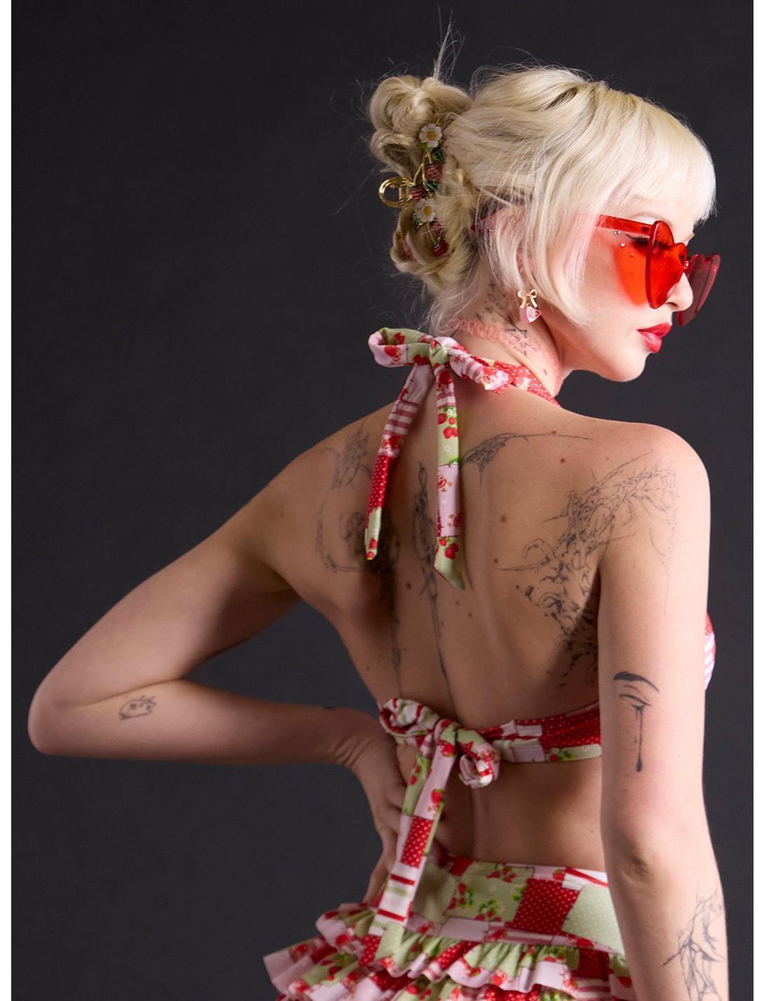 Strawberry Shortcake Patchwork Charm Halter Swim Top Product Image