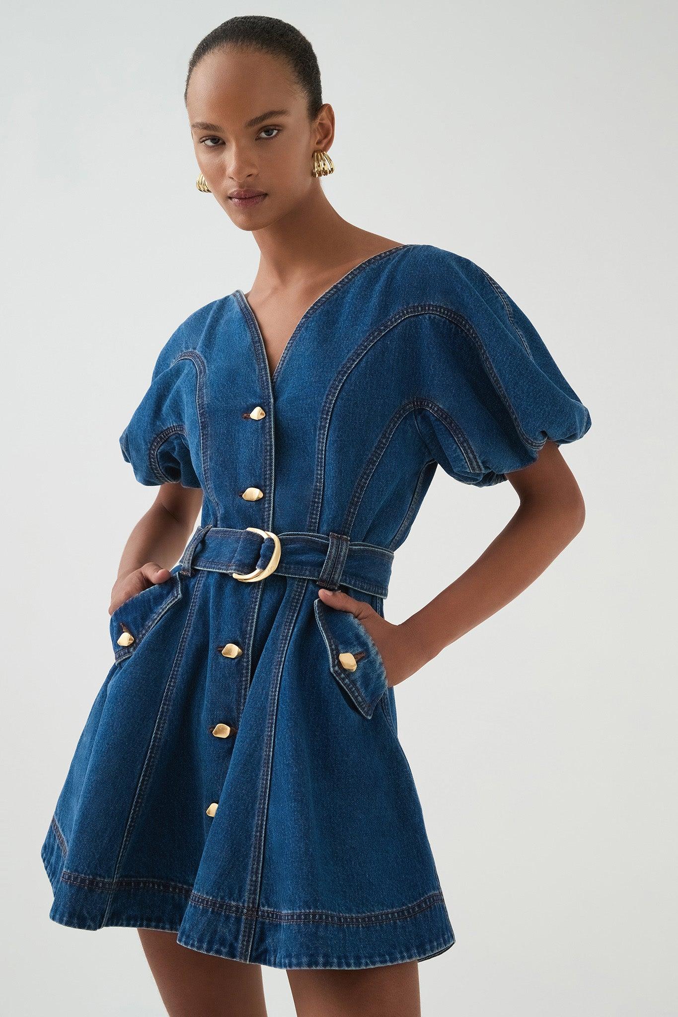 Harper Denim Mini Dress Product Image