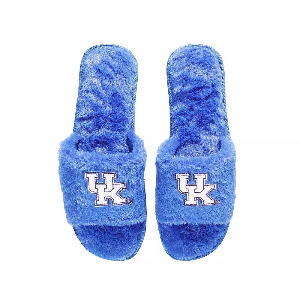 Women's FOCO Royal Kentucky Wildcats Rhinestone Fuzzy Slippers,  Product Image