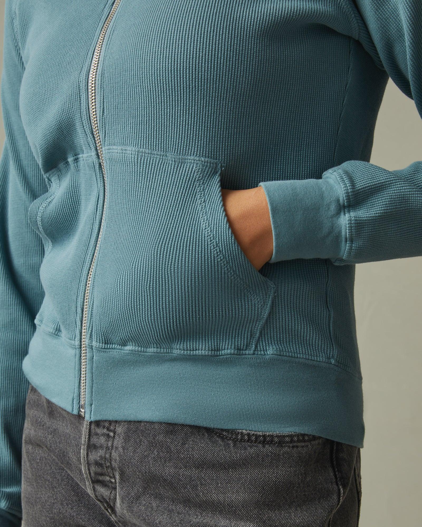 Women's Waffle Hoodie - Lead Female Product Image