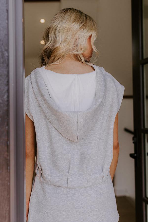 Social Club Meetup Zip Up Sweater Top in Grey Product Image