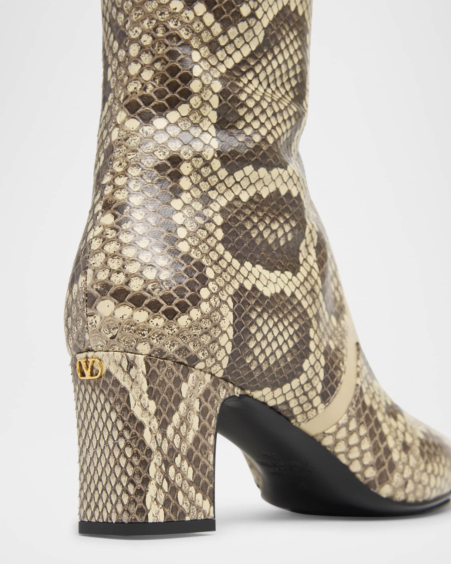 Equivoque Tall Snake-Embossed Boots Product Image