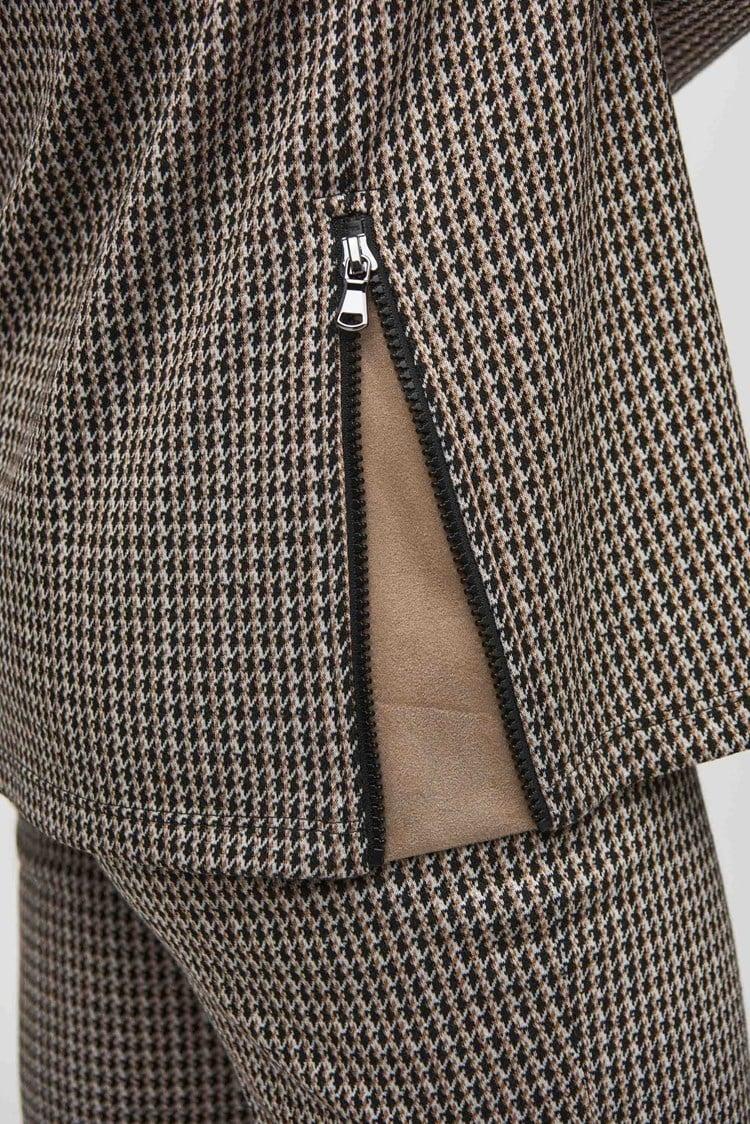 Jacquard Sweater Houndstooth Boxy Top Product Image