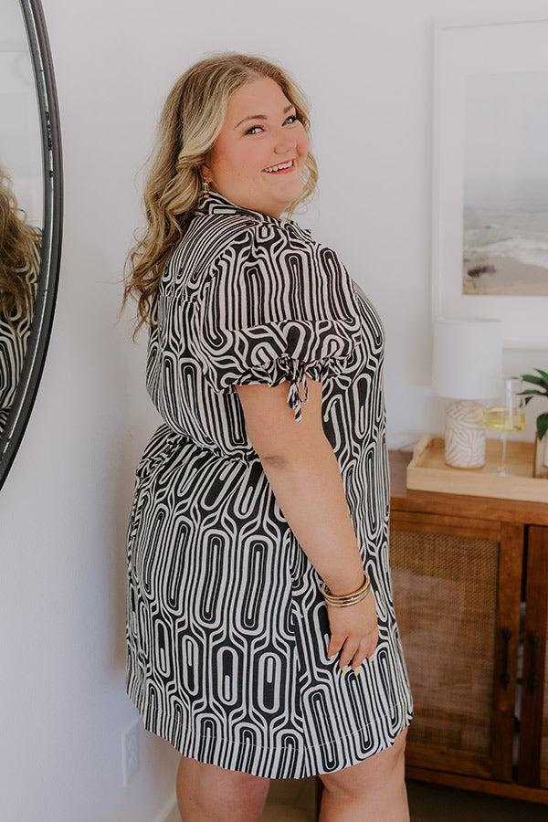 Art Deco Chic Mini Dress in Black Curves Product Image