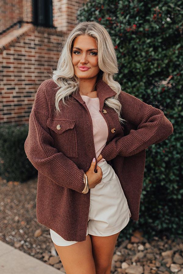 Next One Up Knit Jacket In Chocolate Product Image