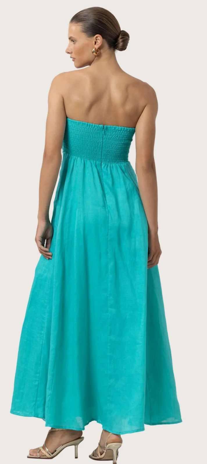 Lusana Talia Linen Maxi Dress Product Image